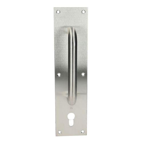 Poignée sur plaque tirage inox brossé - JADE - Inox - Clé I
