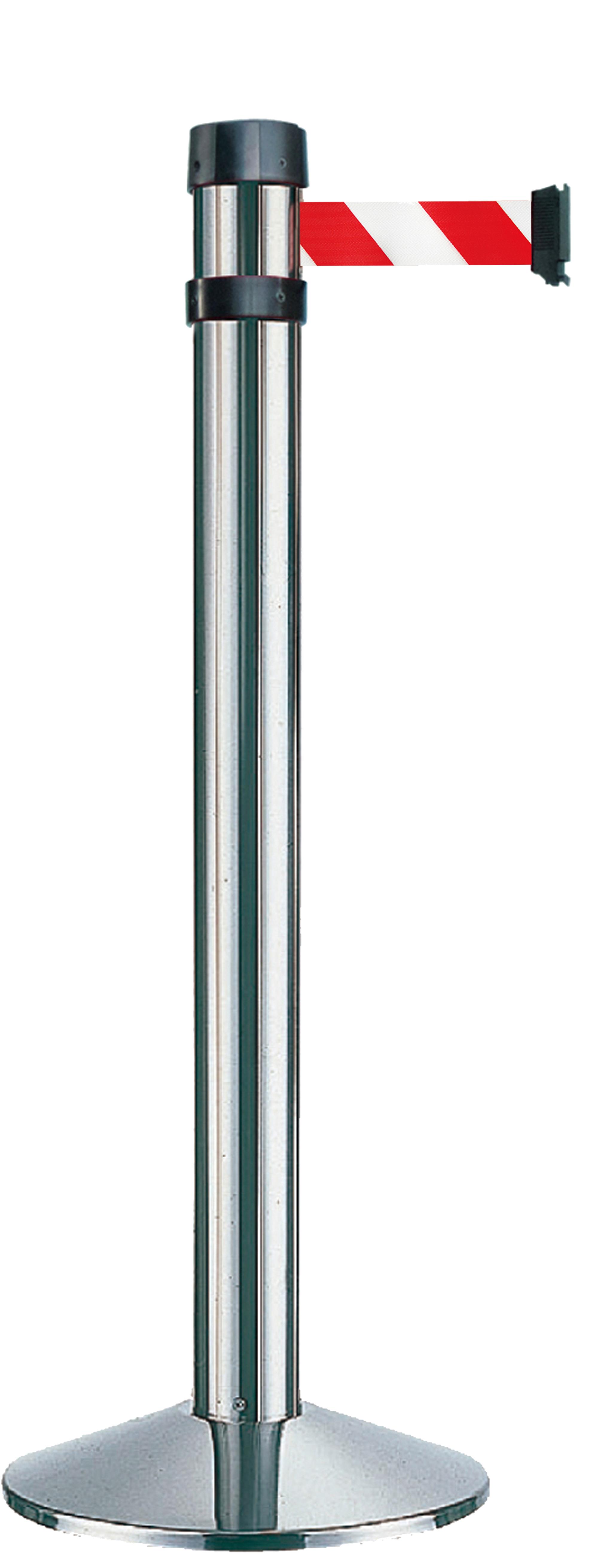 POTEAU A SANGLE ROUGE SOCLE NOIR
