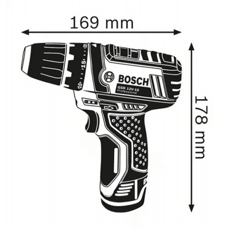 Perceuse visseuse pocket GSR 12V-15 en saccoche avec 2 batterie 2Ah + chargeur
