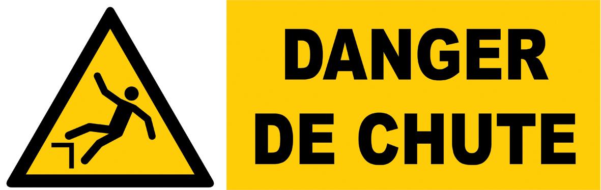 PANNEAU AVERTISSEMENT 450 X 150 DANGER DE CHUTE