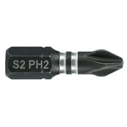 Boîte de 25 embouts impact cruciforme PH2 25 mm - HANGER 133018