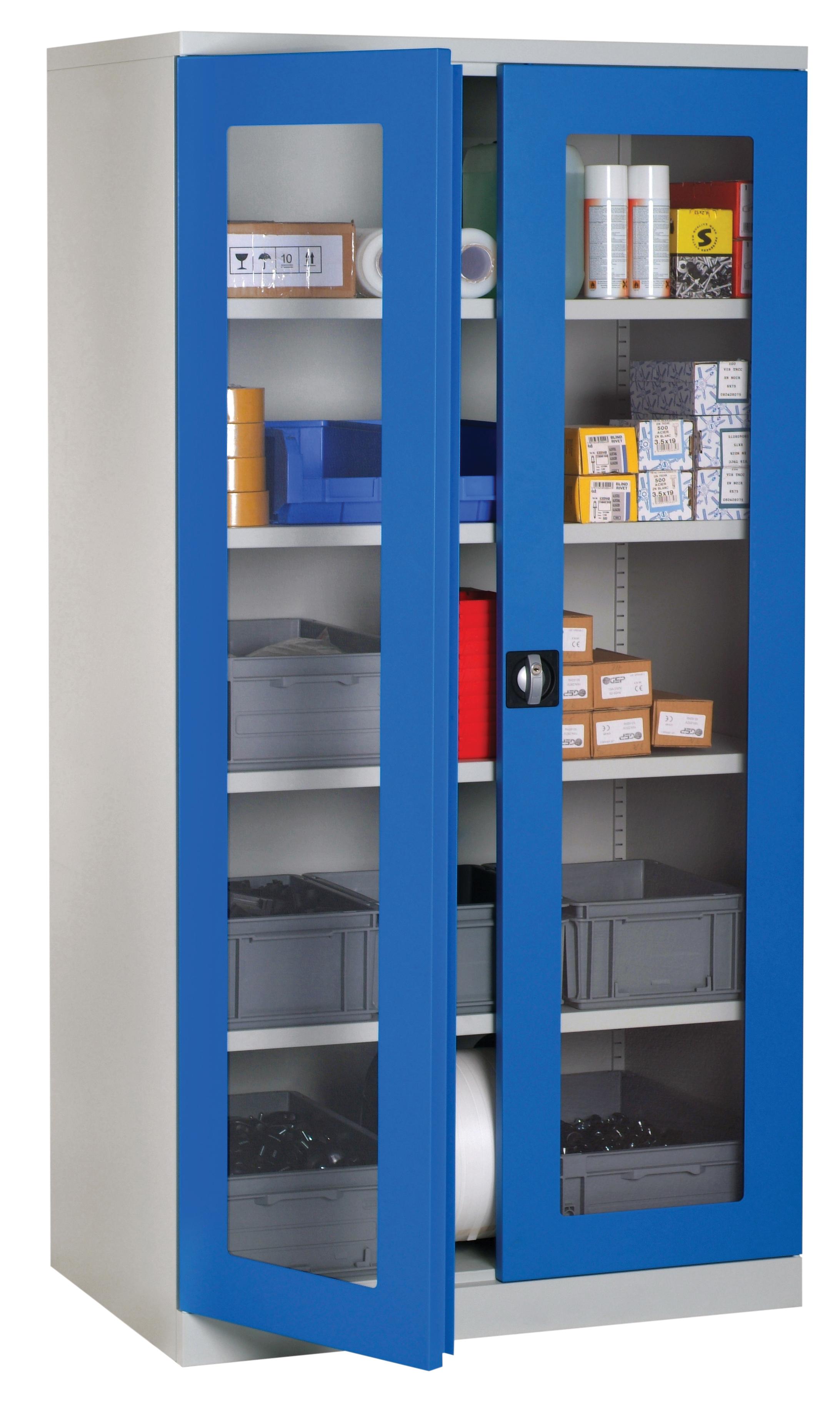 ARMOIRE PORTES TRANSPARENTES AVEC TABLETTES