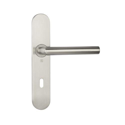 Ensemble double bequille sur plaque JADE série 1394 - Cle L - inox brossé