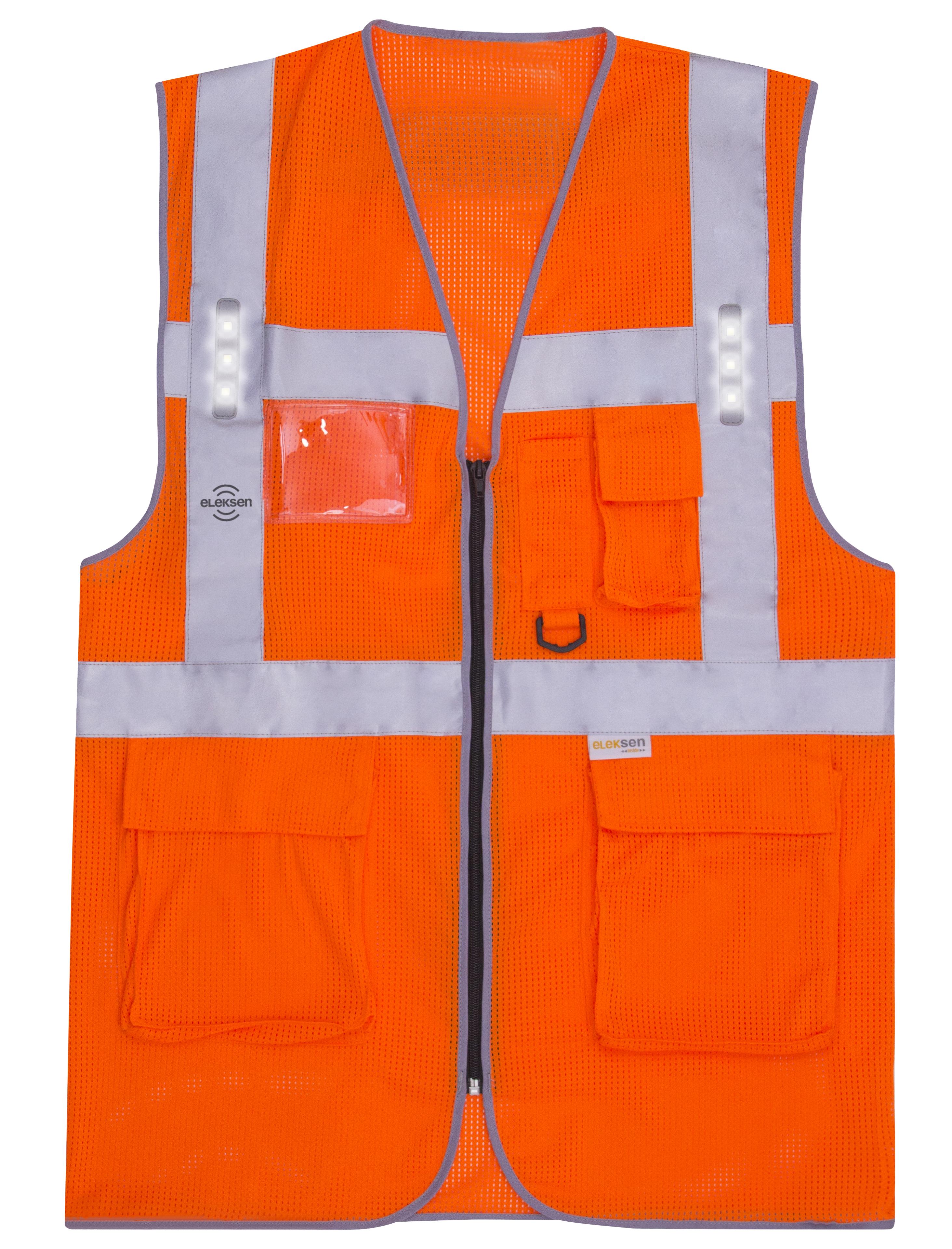 GILET HAUTE VISIBILITE MULTIPOCHES A LED JAUNE TAILLE M A 3XL