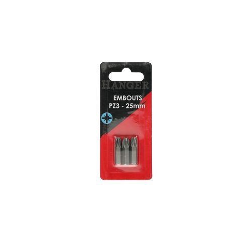 Set de 3 embouts Pozidriv - 25mm - HANGER