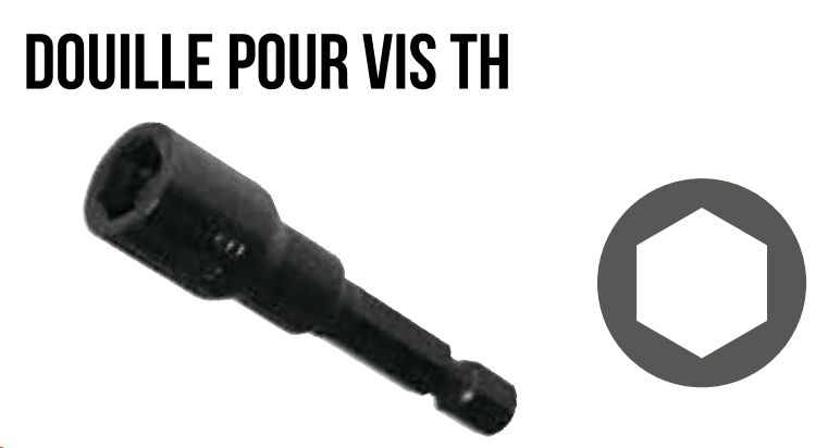 Embout 6 pans douille magnétique pour vis TH