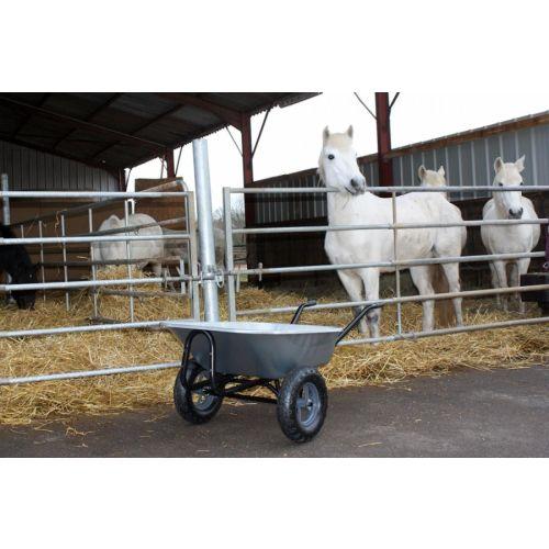HAEMMERLIN 306015201 Brouette EXPERT TWIN Premium galva à roues gonflées 150 l