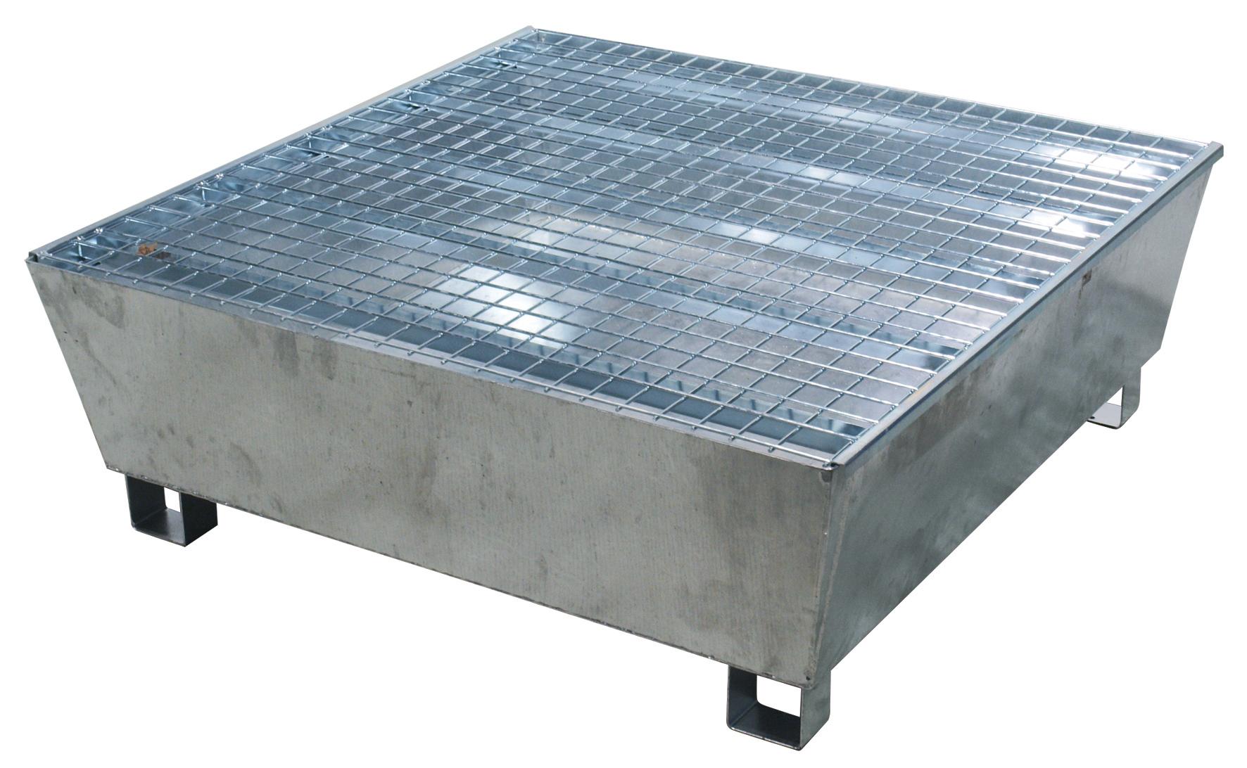 BAC DE RETENTION ACIER AVEC CAILLEBOTIS ACIER - FINITION GALVA