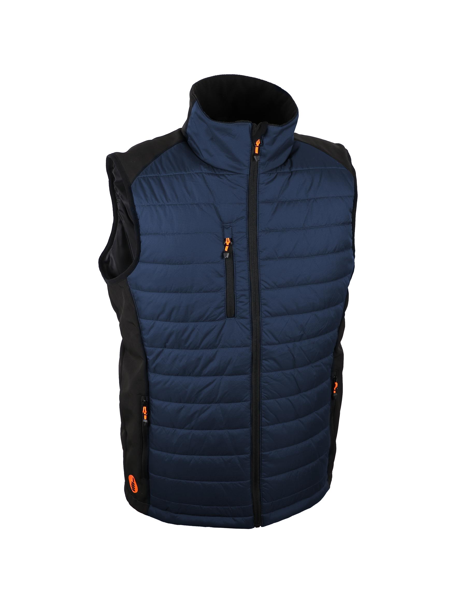 GILET MATELASSE COL OFFICIER GRIS/NOIR TAILLE S A 3XL