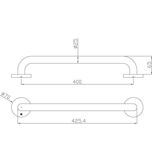 HERACLES B-INOX-BR01 barre de relevage inox série BR01 25 x 300 mm