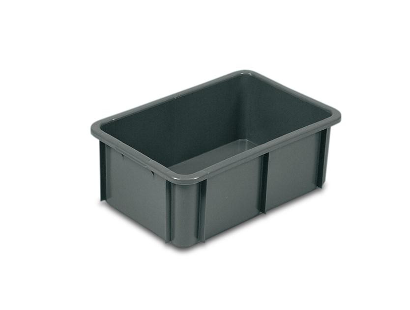 BAC GERBABLE PEHD - fond plein, parois pleines (Couvercle en option)