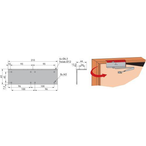 HERACLES G-HRA200710 cavalier HR200 argent pour porte en glace