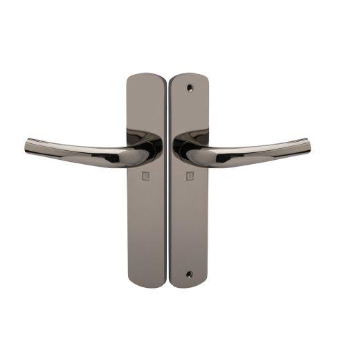 Ensemble double bequille sur plaque SALOME - Alu. - Miroir - Bec de cane - 195MM