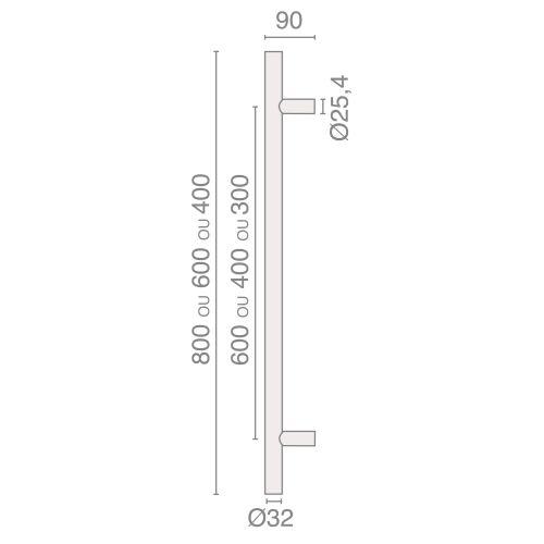 HERACLES B-INOX-PT003 poignée de tirage série 5210 32 x 300 mm inox brossé JADE
