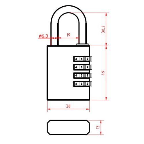 Cadenas à combinaison HERACLES COMBO 4 digits