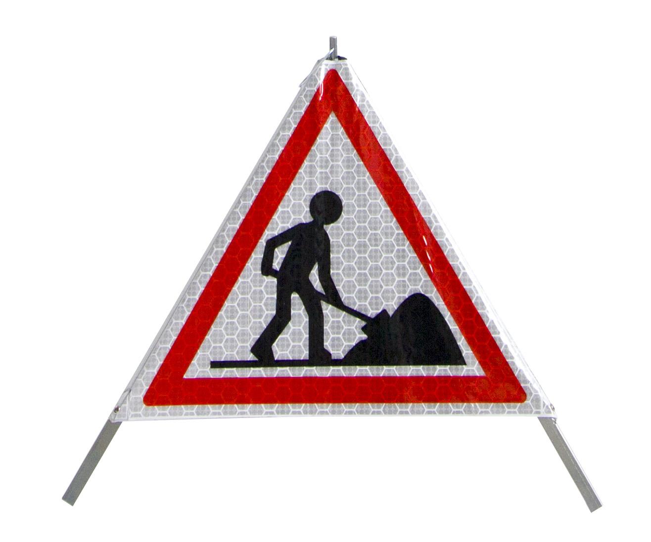 TRIPODE DE SIGNALISATION PLIABLE TRAVAUX JAUNE
