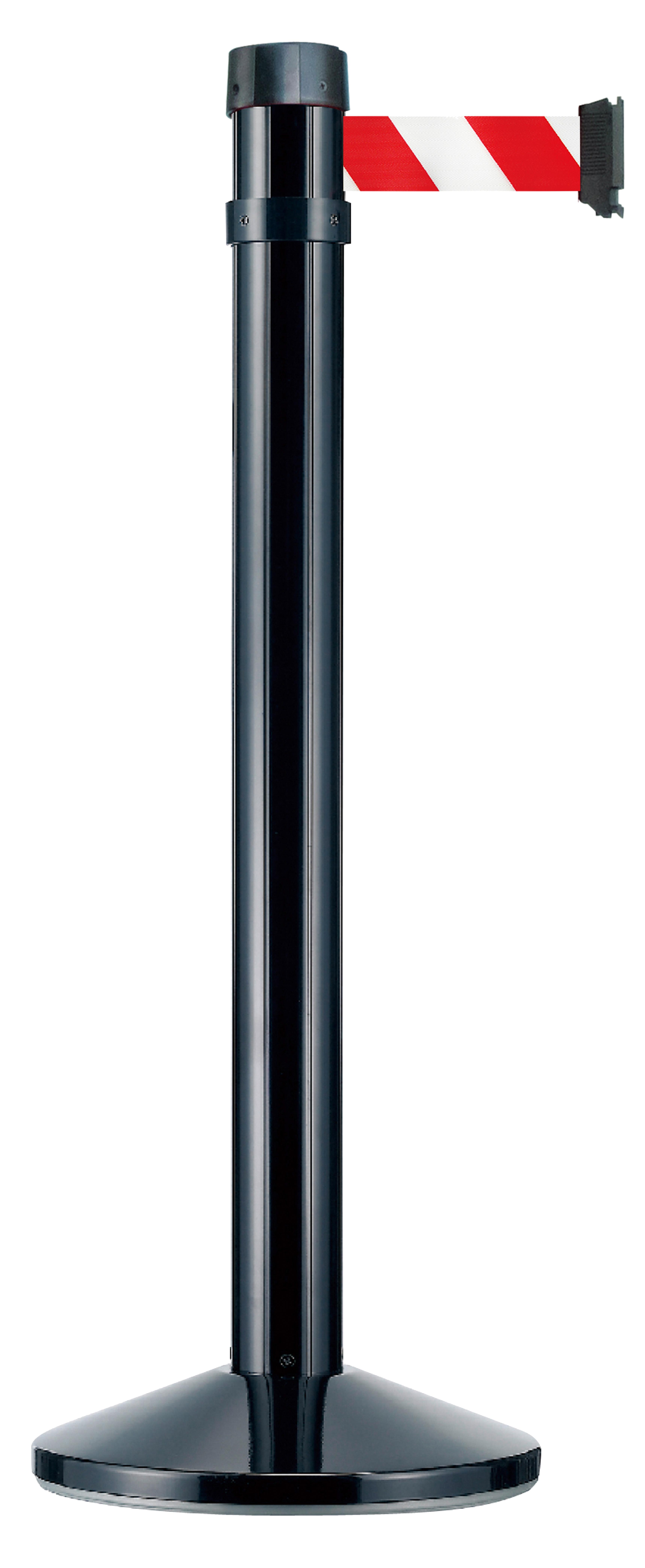 POTEAU A SANGLE ROUGE SOCLE NOIR