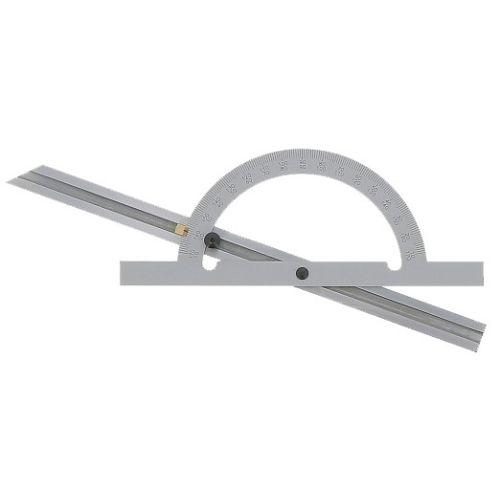WILMART 254613 Rapporteur d'angle en acier 400 x 200 mm avec règle coulissante