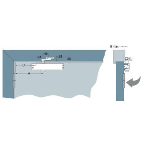 HERACLES G-HR150111 ferme porte HR150 F2-4 bras standard argent