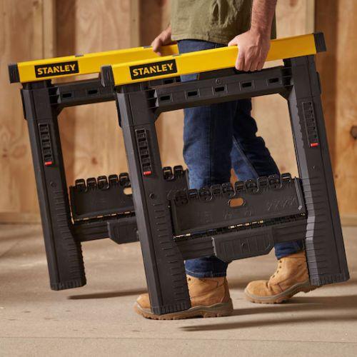 Ensemble de 2 tréteaux pliables et télescopiques - STANLEY STST1-70559