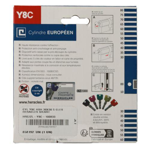 HERACLES ZL-Y8C-100833 cylindre à double entrée 30 X 30 mm sur carte Y8C HSH