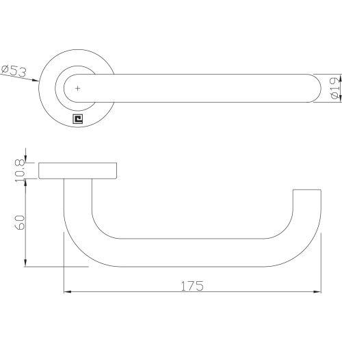 Béquille double PMR sur rosace JADE série 1294 - Inox - XL