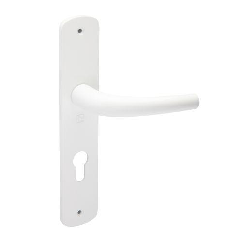 Ensemble double bequille sur plaque SALOME - Aluminium - Blanc- Clé I - 195MM