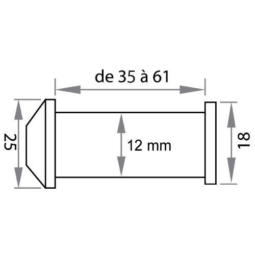 HERACLES MICRO-LC microviseur JH35 pour porte de 35 à 60 mm diamètre 12 mm laito