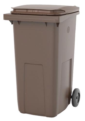 CONTENEUR BIODECHETS 2 ROUES MARRON