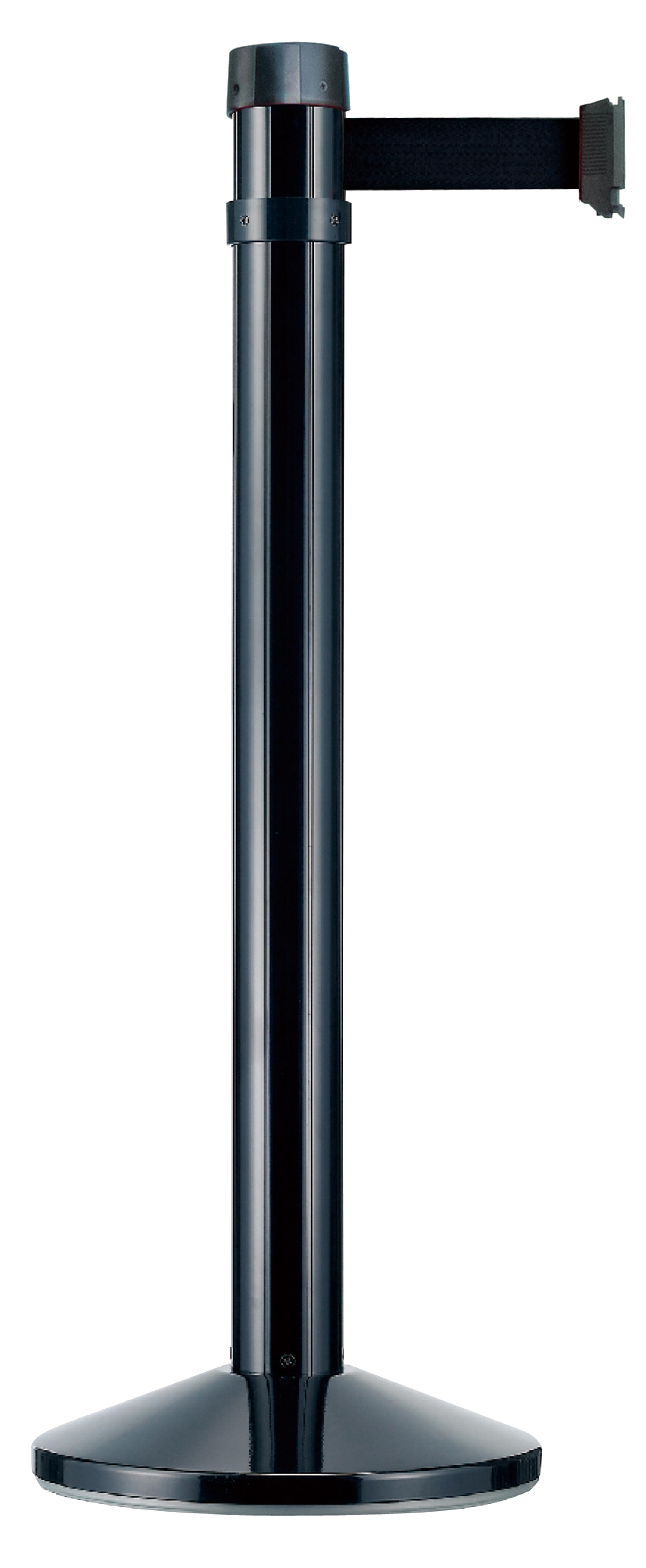 POTEAU A SANGLE ROUGE SOCLE NOIR