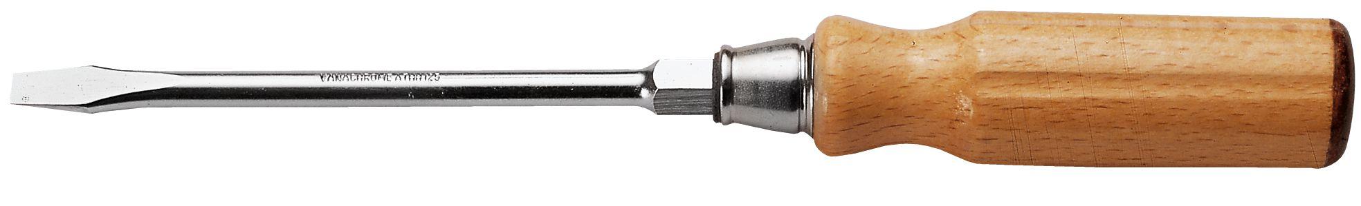 ATHH - Tournevis manche bois pour vis à fente - lame forgée trav. avec 6 pans