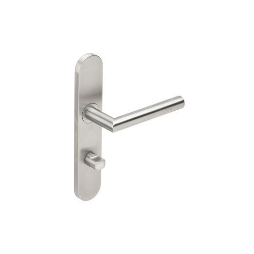 Ensemble double bequille sur plaque JADE série 1394 - voyant- inox brossé