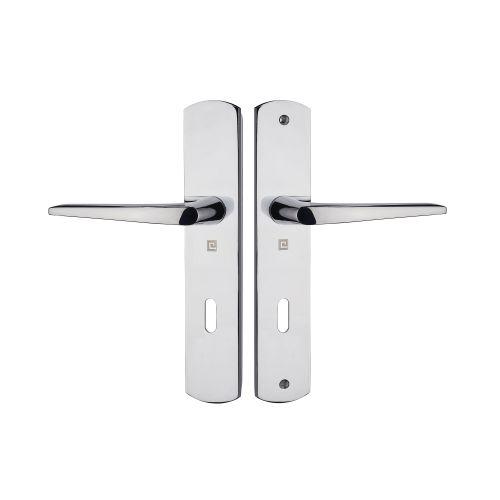 Ensemble double bequille sur plaque KROM - Chromé - Clé L - 195MM