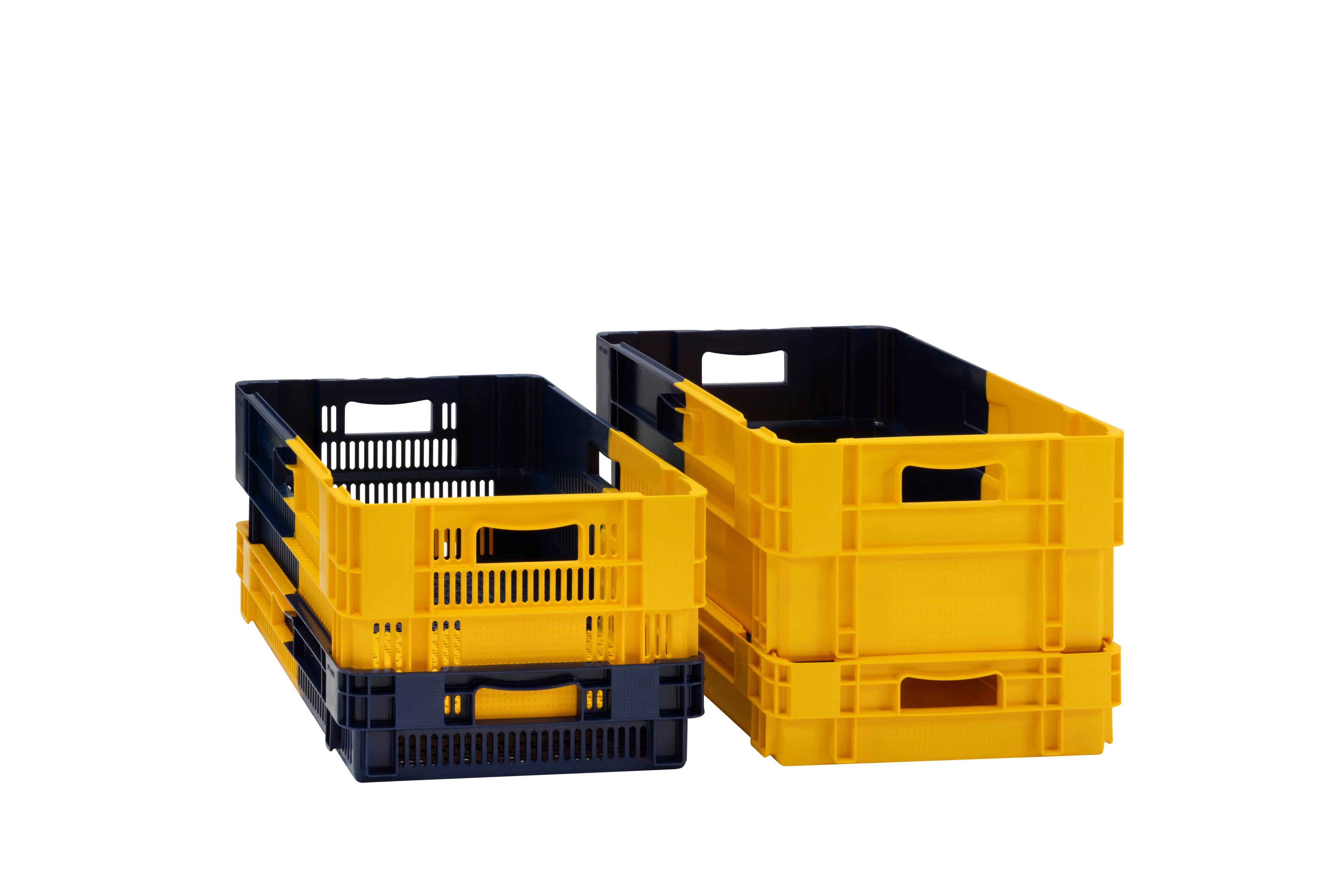 BAC GERBABLE EMBOITABLE BLEU/JAUNE 600 X 400 22,25,34 et 47 litres