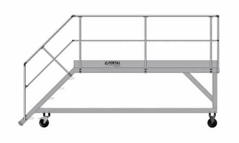 PLATEFORME MOBILE POUR ACCES BENNES A DECHETS (largeur 860mm)