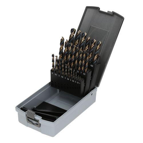 Coffret de 25 forets HSS taillés et meulés 1 - 13 mm par 0,5 mm - HANGER 155193