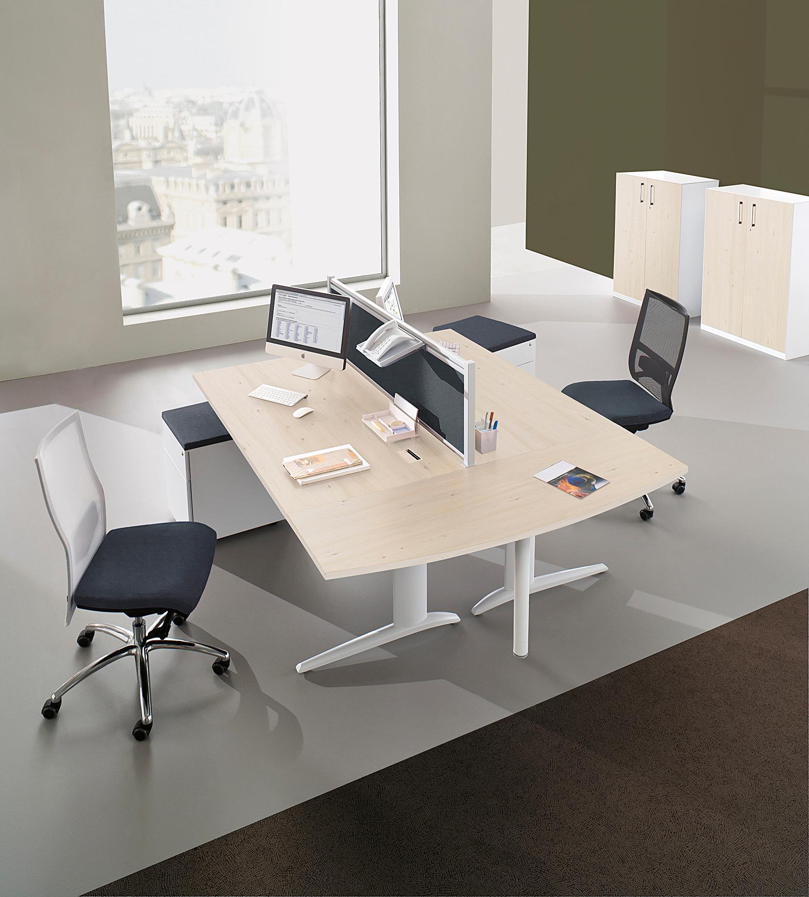 BUREAU MODULAIRE PIEDS METAL ""L"" 1200 X 800