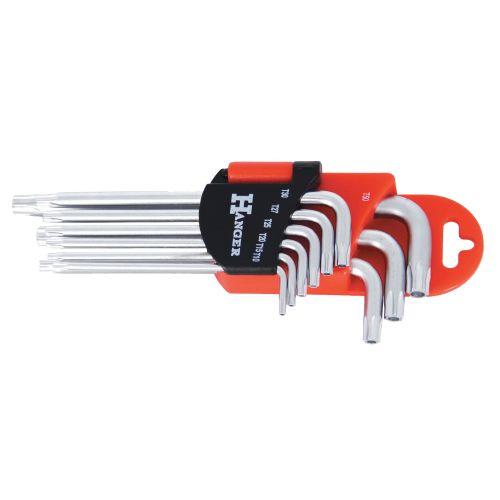 Jeu de 9 clés mâles étoile percée chromées - HANGER - 250110