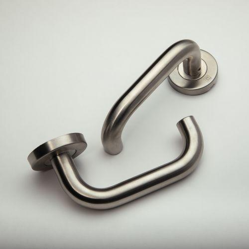 Béquille double sur rosace bec de cane JADE série 1294 - Inox - Courbée