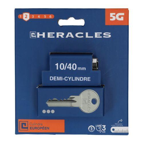 Cylindre à double entrée 5 goupilles 5G 30 x 30 mm laiton nickelé sur carte