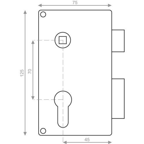 HERACLESMX-8817-11 coffre monopoint en applique pour cylindre européen vertical