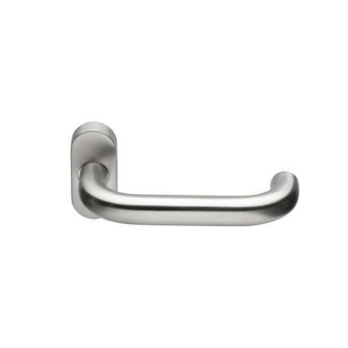 Béquille double sur rosace ovale étroite JADE série 1294 - Inox - Courbée