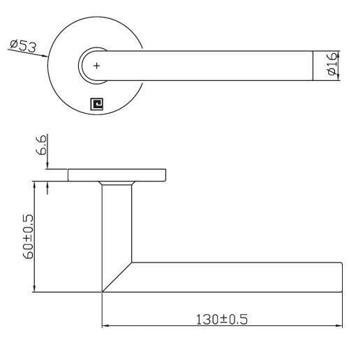 Béquille double sur rosace slim JADE série SL01 - Inox poli - Bec de cane - 16MM