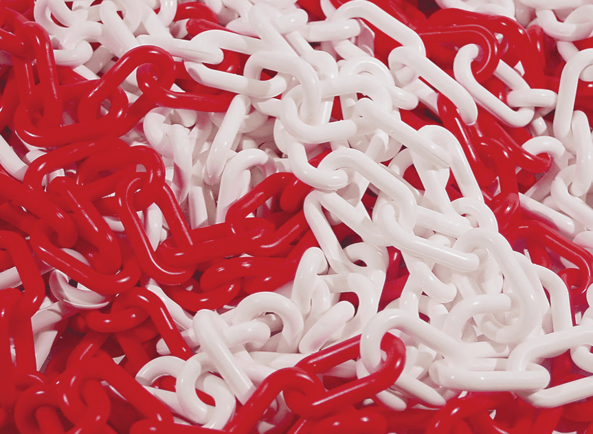 CHAINE BICOLORE POLYETHYLENE BLANC-ROUGE