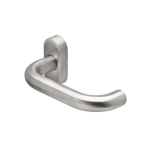 Béquille double sur rosace ovale étroite JADE série 1294 - Inox - Courbée