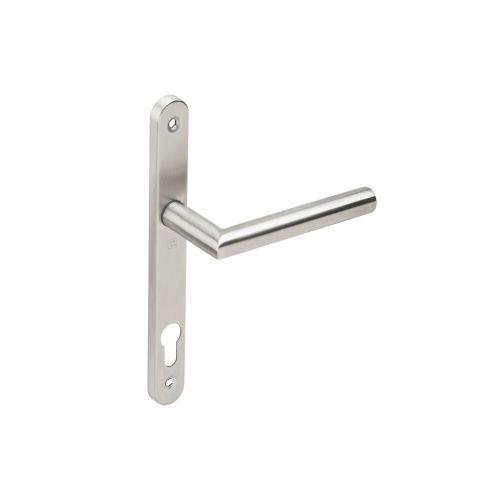 Ensemble double bequille sur plaque JADE série 1394 - Clé I - inox - Etroite