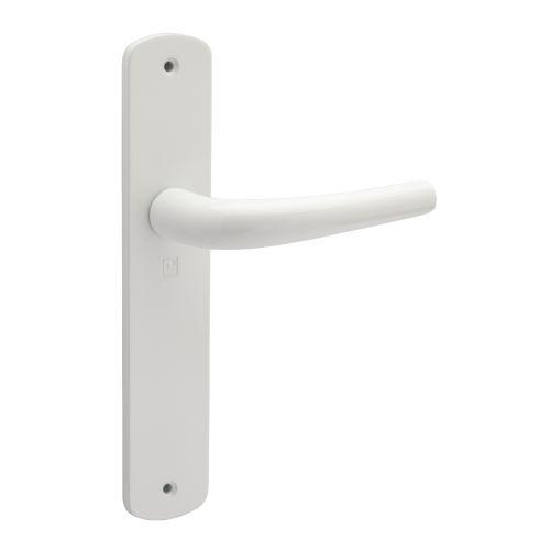 Ensemble double bequille sur plaque SALOME - Alu - Blanc - Bec de cane - 195MM