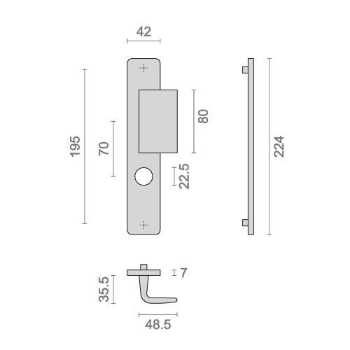 Ensemble sur plaque HIONNA - Aluminium - Champagne - Trou 22.5MM et palière