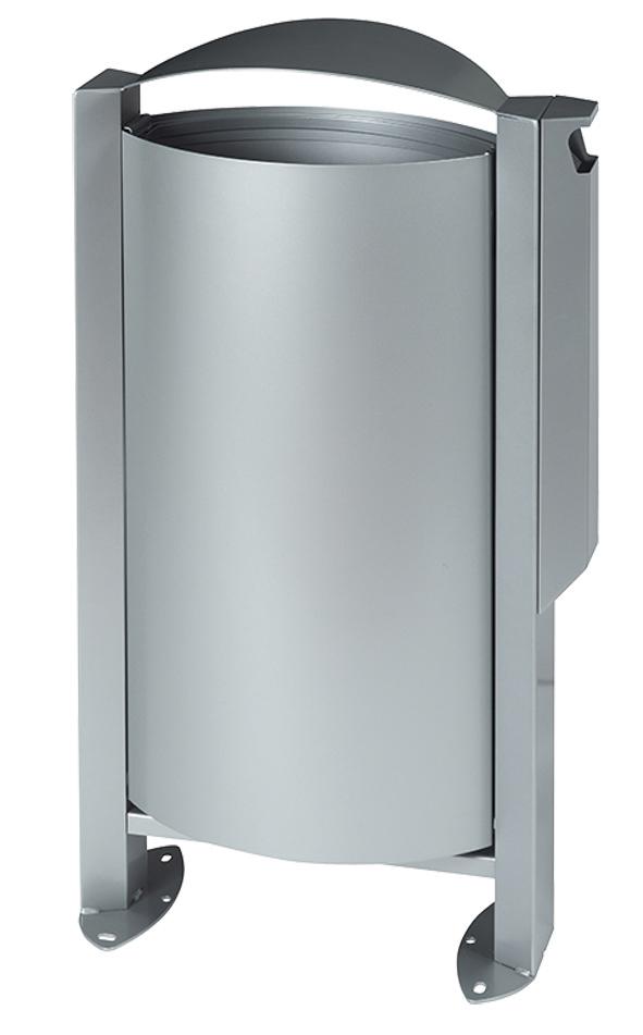 CORBEILLE METAL 60L AVEC CENDRIER SUR PIED