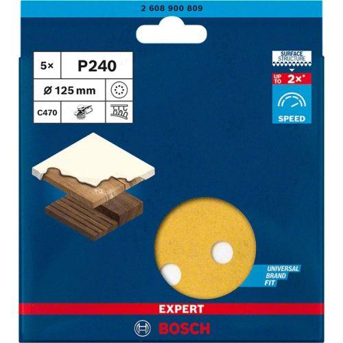 Disque abrasif auto-agrippant Ø125 mm à 8 trous EXPERT C470 (jaune)